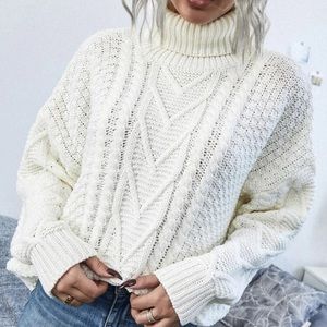 Turtleneck drop shoulder sweatshirt